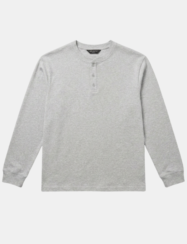 Brad Long Sleeve Henley - Grey Marle – Mr Simple